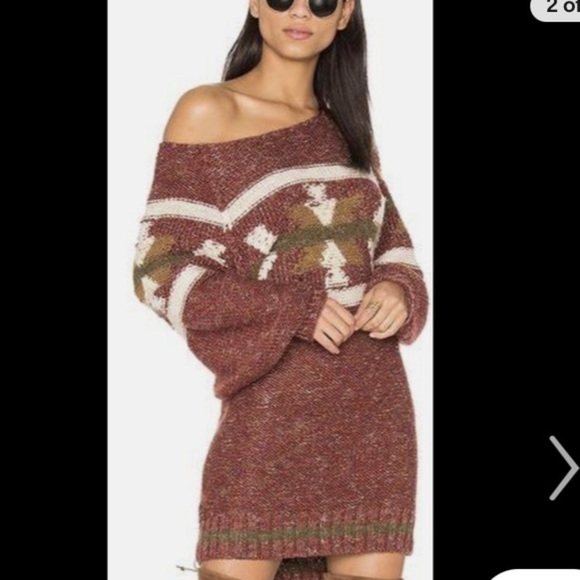 Free People Northern Lights wool and linen blend sweater dress.  XS. - Picture 1 of 6